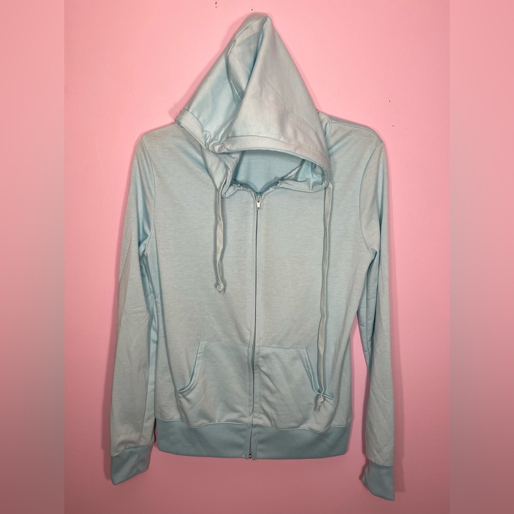 Aqua Zip Up Hoodie Size Large Women’s Sweatshirt